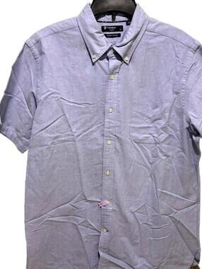 Cremieux Classics Supima Blue Cotton Men's Casual Short Sleeve Shirt - XL